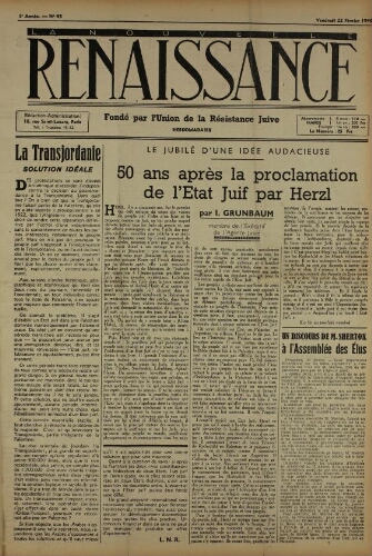 La Nouvelle Renaissance  N°43 (22 févr. 1946)
